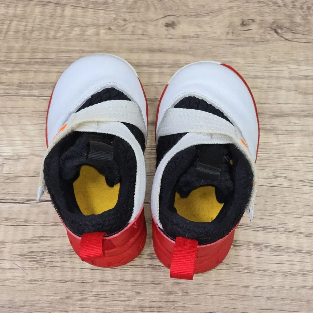 Nike LeBron Soldier XII 12 Toddler's Sz 5C White Black Red Sneakers (AH1690-181)
